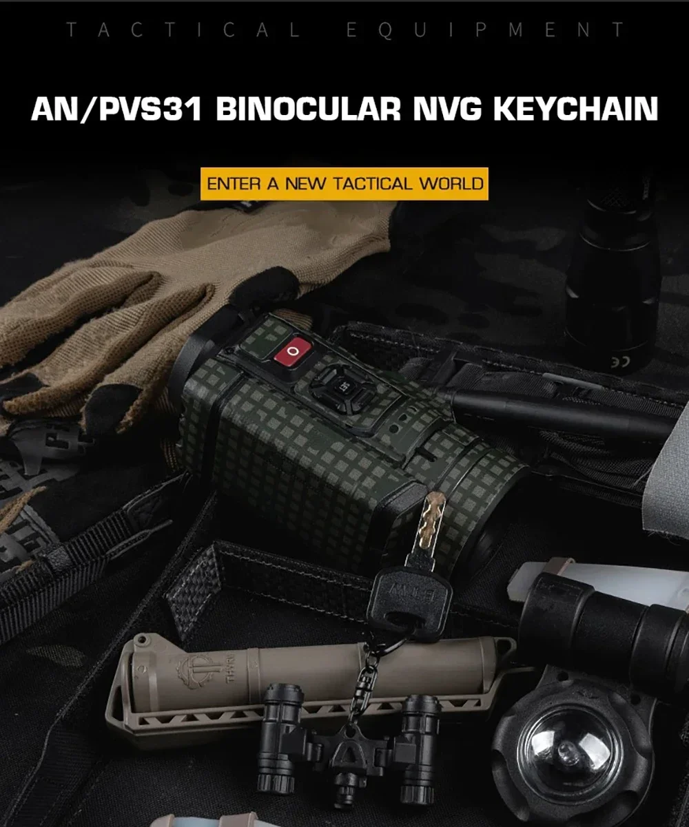 Llavero táctico estilo NVG con diseño de “cuatro ojos”