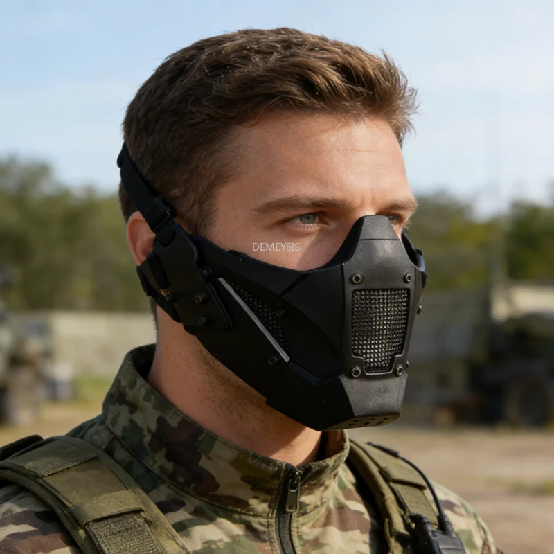 Máscara de media cara táctica Airsoft con montaje en casco