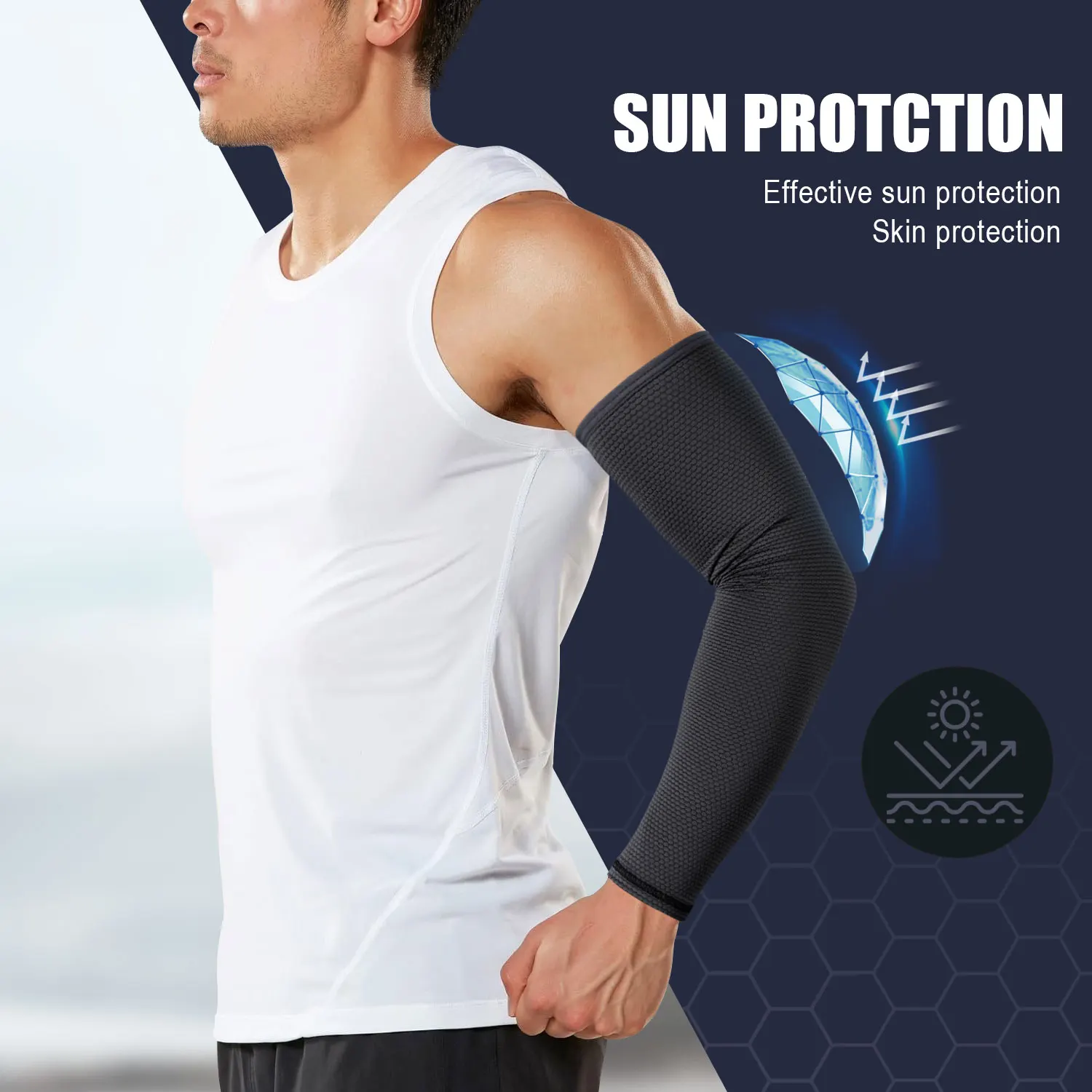 Mangas de brazo con protección UV, tela de seda de hielo transpirable, cubierta de brazo refrescante, deportes, senderismo, correr, pesca, Camping, equipo al aire libre - imagen 4