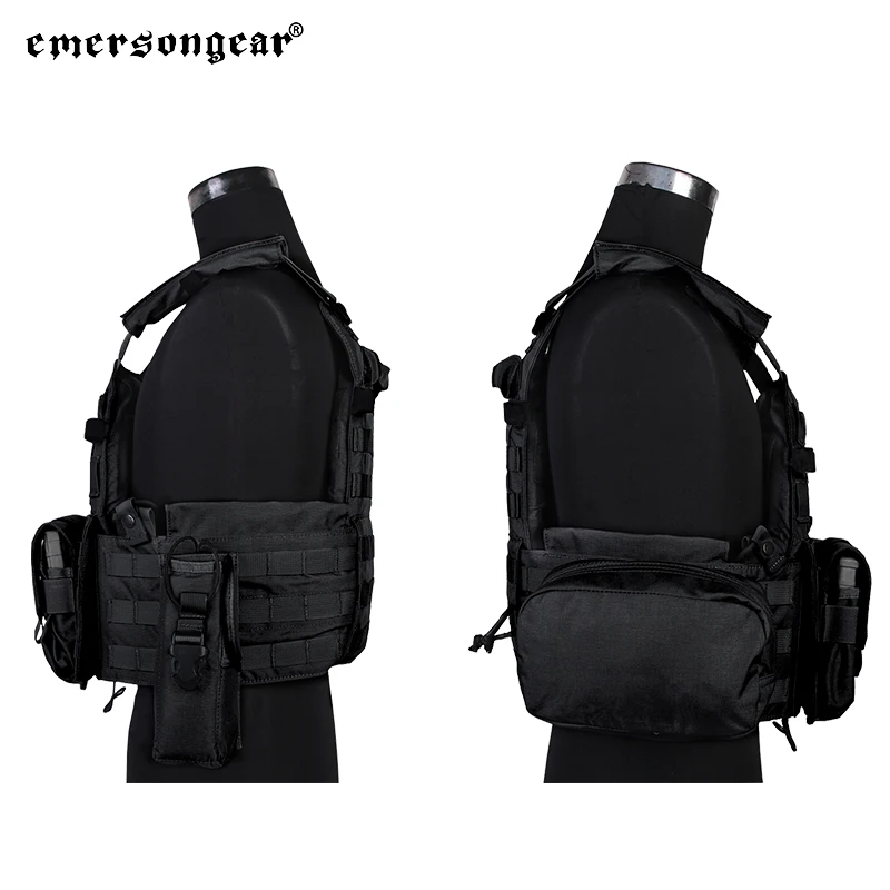 Emersongear para portador de placa estilo LBT6094 con 3 bolsas chaleco táctico equipo de protección armadura protectora para el cuerpo Airsoft caza senderismo - imagen 5