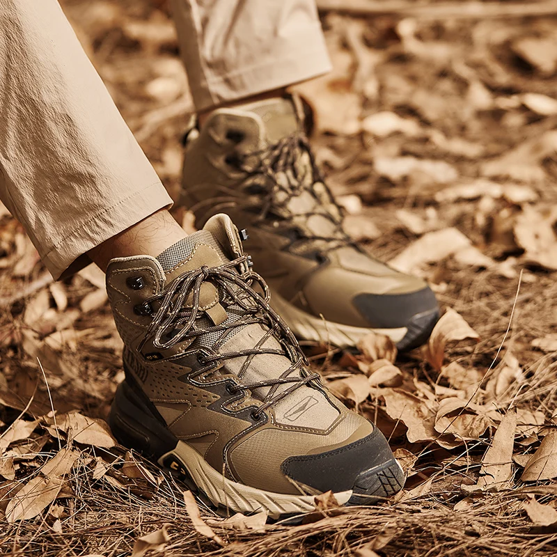 O.Z.TESHI-Botas de senderismo de cuero de vaca para hombre, botines impermeables de combate táctico para el desierto, zapatillas de montaña informales, zapatos de caza - imagen 5
