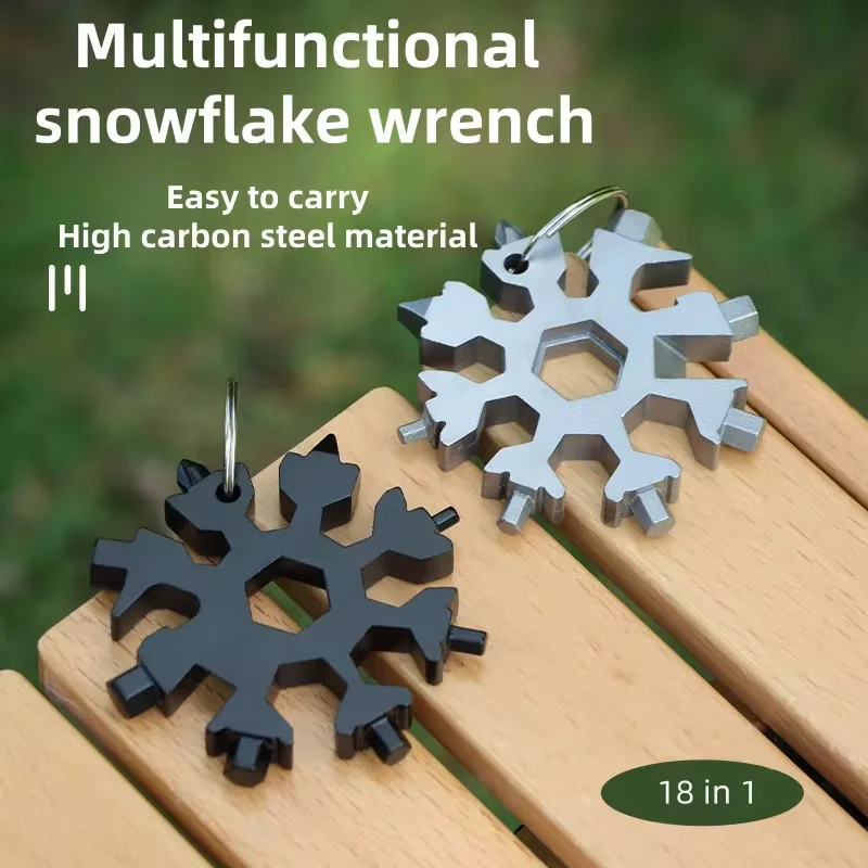 Llave multifuncional para copos de nieve, herramienta portátil multifuncional para copos de nieve, acero hexagonal multiusos con alto contenido de carbono - imagen 2