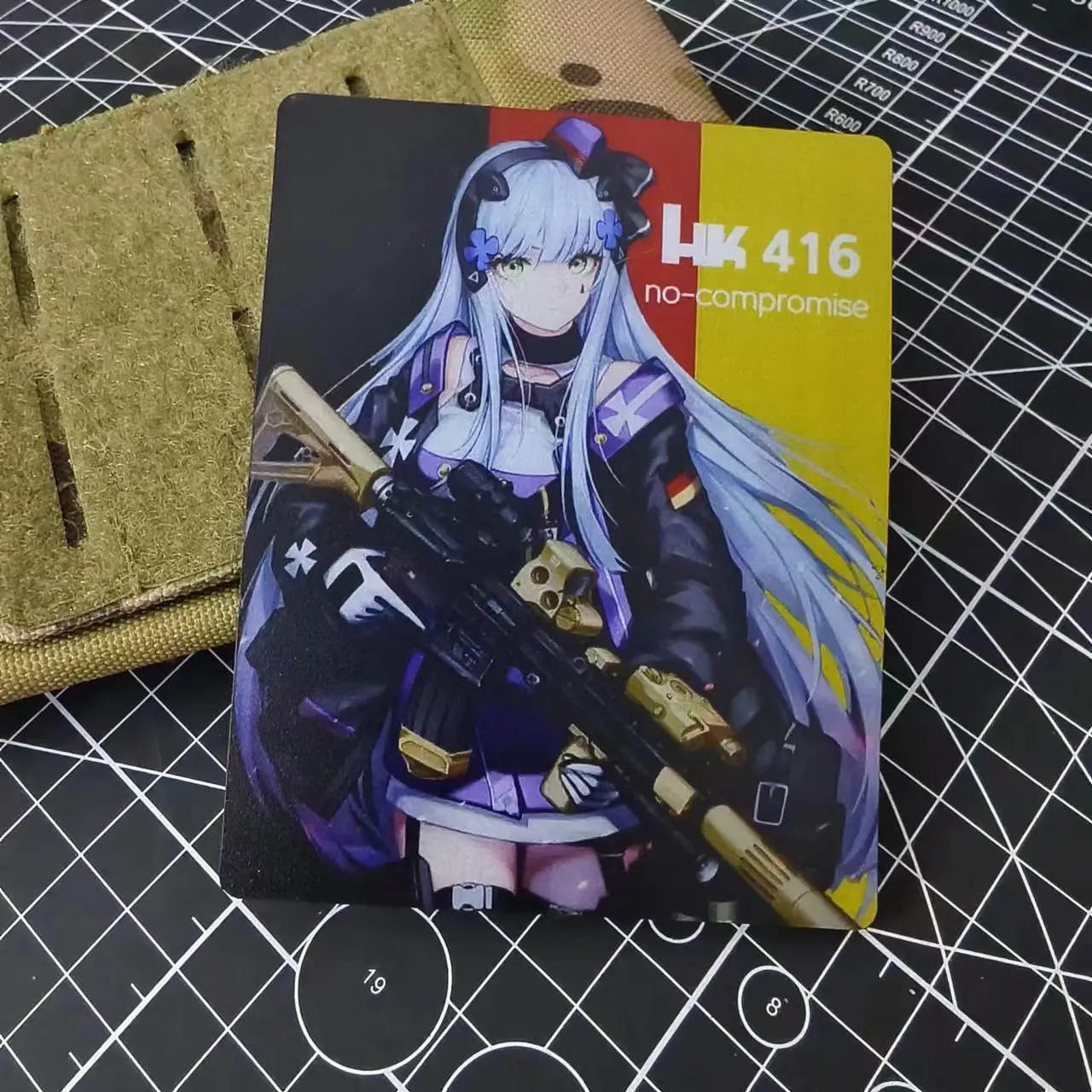 Parche bidimensional HK416 de primera línea para niñas, 404 sin encontrado, pistola táctica con estampado, brazalete de PVC para niñas, mochila para ropa al aire libre - imagen 5