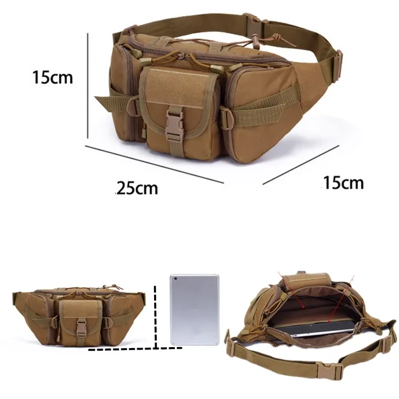 Riñonera táctica impermeable Oxford MOLLE – Bolsa de cintura viaje - imagen 4
