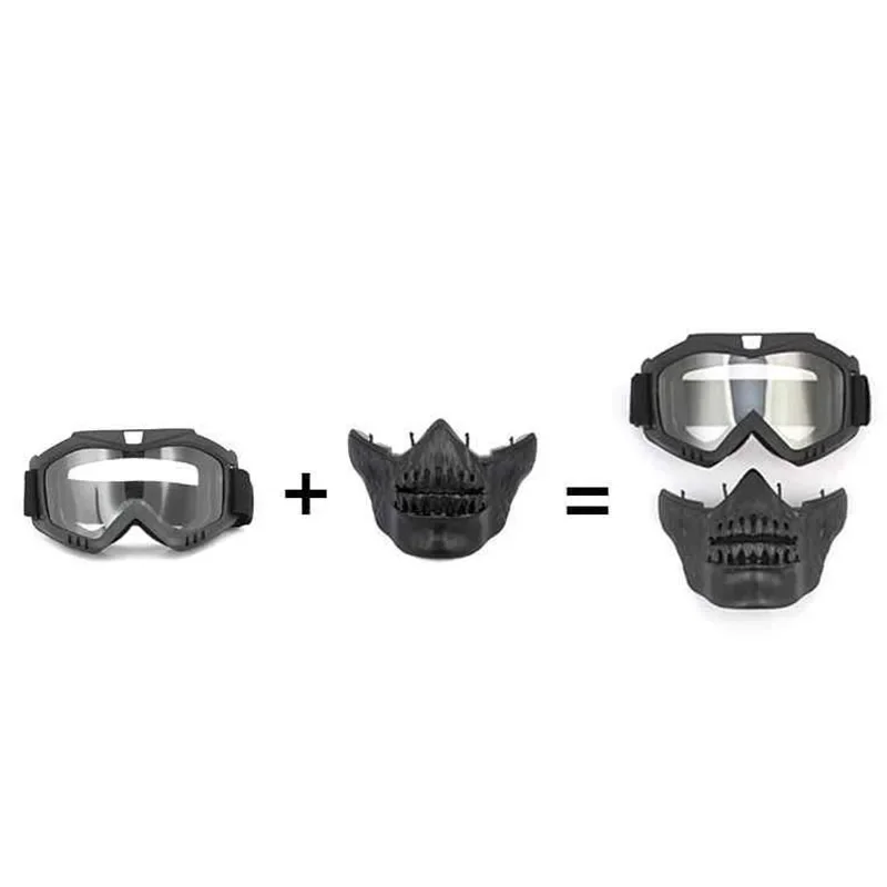 Máscara facial completa de Paintball con gafas antiniebla máscara táctica de motocicleta ciclismo tiro CS Cosplay máscara de fiesta - imagen 4