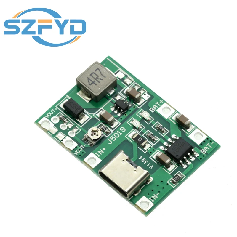 Módulo de refuerzo de DC-DC tipo C TP4056, placa de alimentación de descarga de cargador, DC4.3-27V, módulo de refuerzo de carga, piezas de Kit DIY, 1-10 Uds. - imagen 3