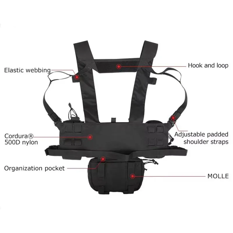 YAKEDA chaleco táctico CS Match juego de guerra aparejo de pecho Airsoft paquete revista bolsa funda sistema Molle cintura hombres Airsoft - imagen 4