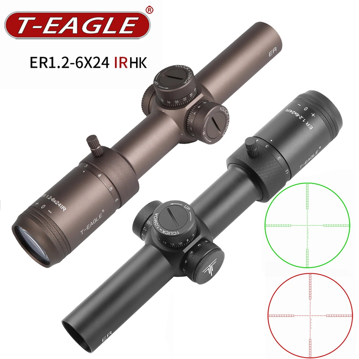HK 1,2-6x24IR visor táctico corto rojo/verde alta definición