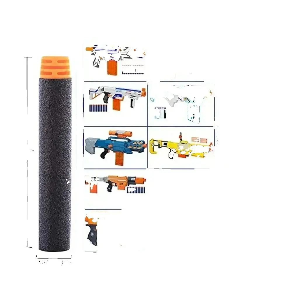 SOTNew balas de pistola de juguete EVA suave negra 7,2 cm * 1,3 cm dardos de repuesto para juguetes serie de armas Blasters regalo de Navidad para niños (nueva llegada)