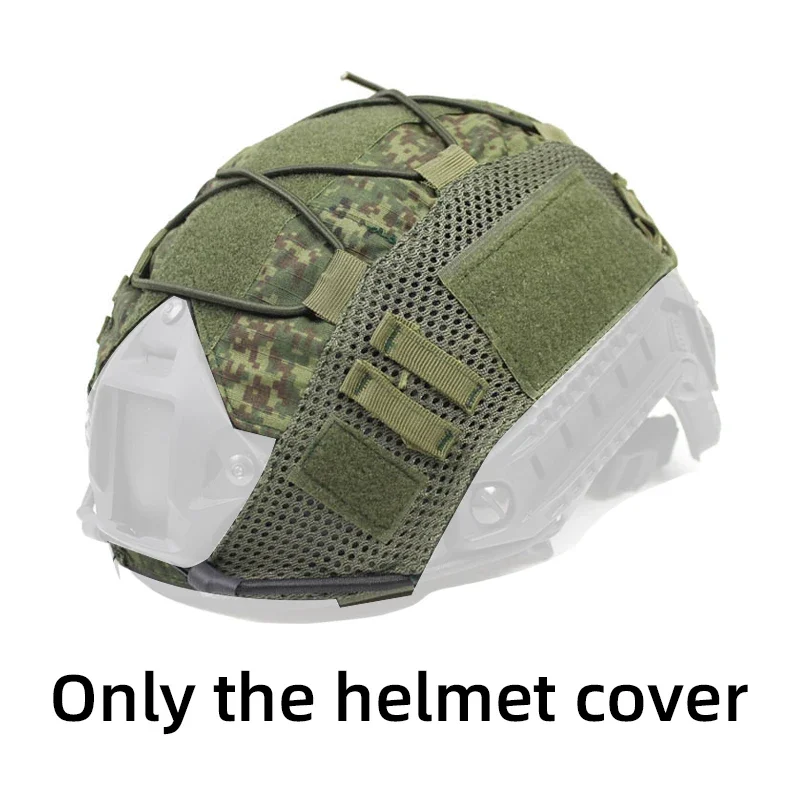 FAST Protector de tela para casco de camuflaje, cuerda elástica, verde, táctico, resistente a los arañazos - imagen 3