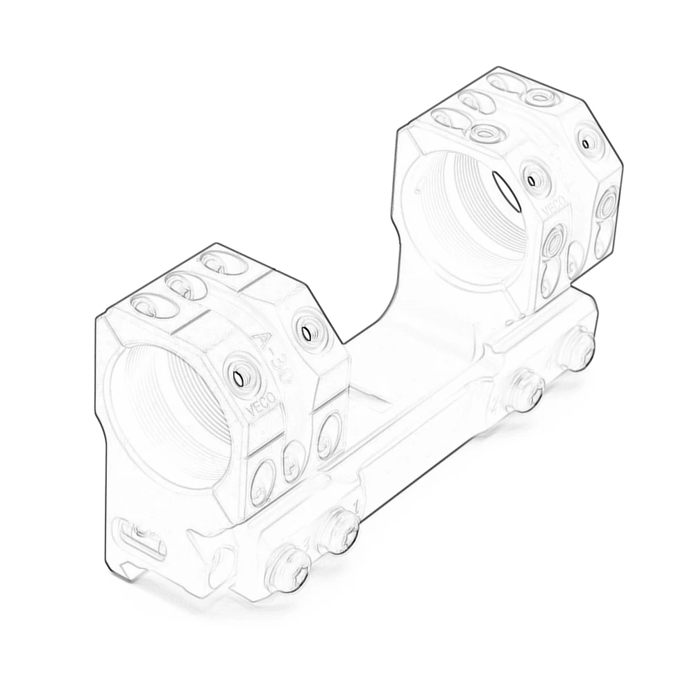 Mira telescópica de tubo de 30/34mm, 0MIL 0MOA, SP-3002 sólido, 38mm de altura, montaje de 1,5 pulgadas - imagen 4