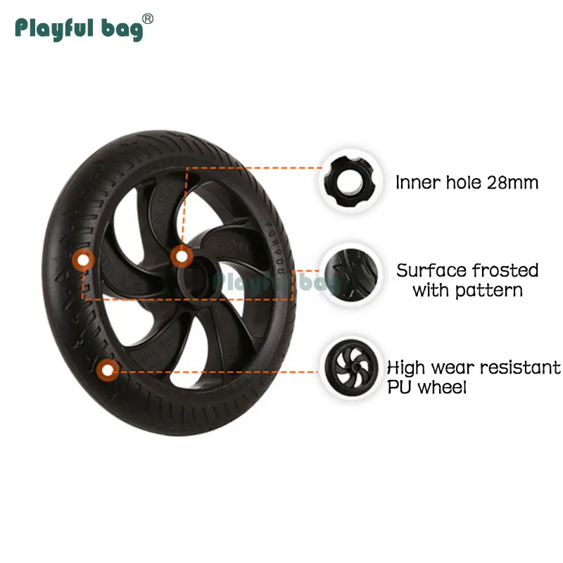 Rueda de poliuretano de 8 pulgadas para patinete eléctrico, rueda silenciosa de perfusión sólida resistente al desgaste, 200x36MM, AMB161 - imagen 4
