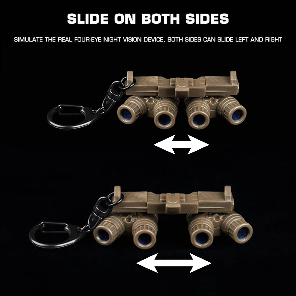 GPNVG 18 llavero modelo de gafas de visión nocturna, llavero de mochila estilo equipo de caza táctico CS, regalos de dibujos animados colgante de coche de juguete - imagen 3