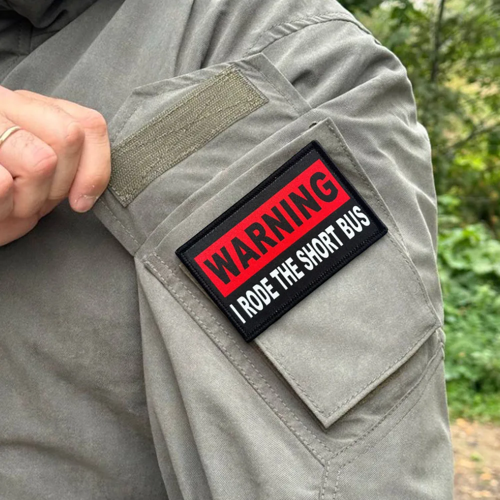 Waring: Rode The Short Bus Morale parches tácticos parche divertido de gancho y bucle insignia militar engranaje brazalete mochila pegatinas - imagen 4