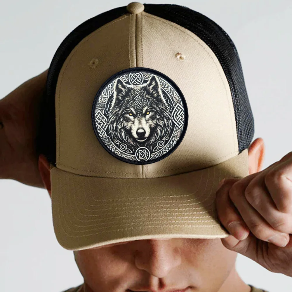 Parche táctico de moral del rey lobo feroz, apliques, parches militares con gancho para accesorios de ropa, chaleco, pegatinas para mochila - imagen 3