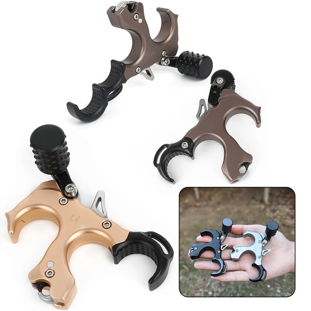 Liberación de arco de 3/4 dedos, mano izquierda/derecha, liberación de arco compuesto ajustable, mandíbula Manual, tiro con arco, accesorio de caza al aire libre - imagen 2