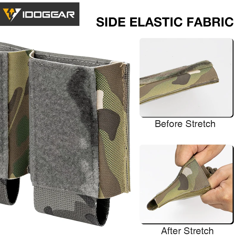 IDOGEAR-bolsa táctica militar 5,56 Triple Mag, bolsa de DOPE de gancho y bucle, estilo Ferro, portador elástico Mag, accesorios para caza y Airsoft - imagen 2