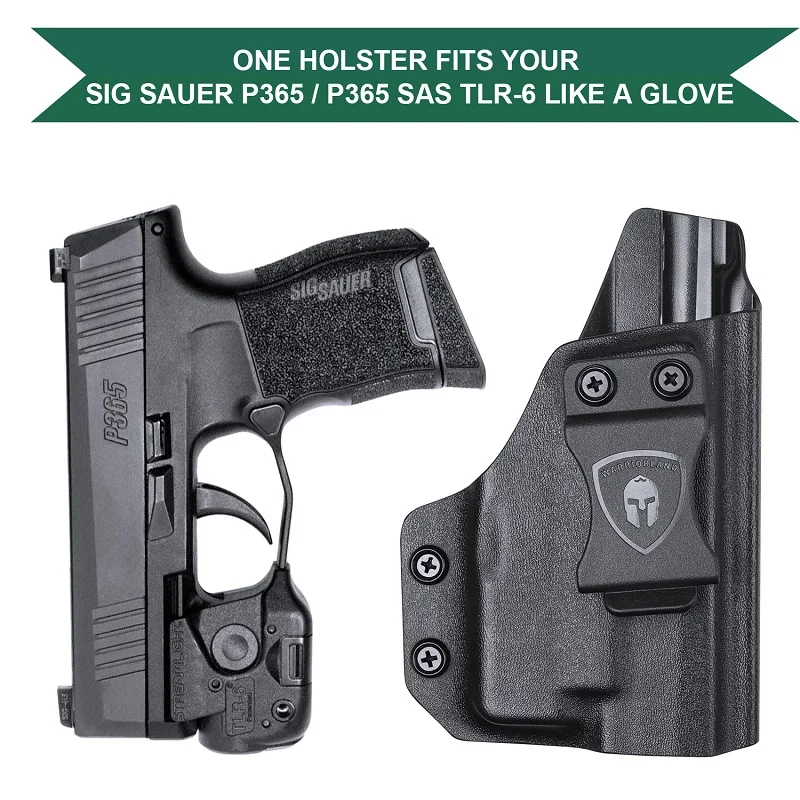 Sig P365 con funda TLR-6 Fundas IWB Kydex compatibles con: Sig Sauer P365 / P365 SAS / P365XL TLR6 Pistola mano derecha e izquierda - imagen 5