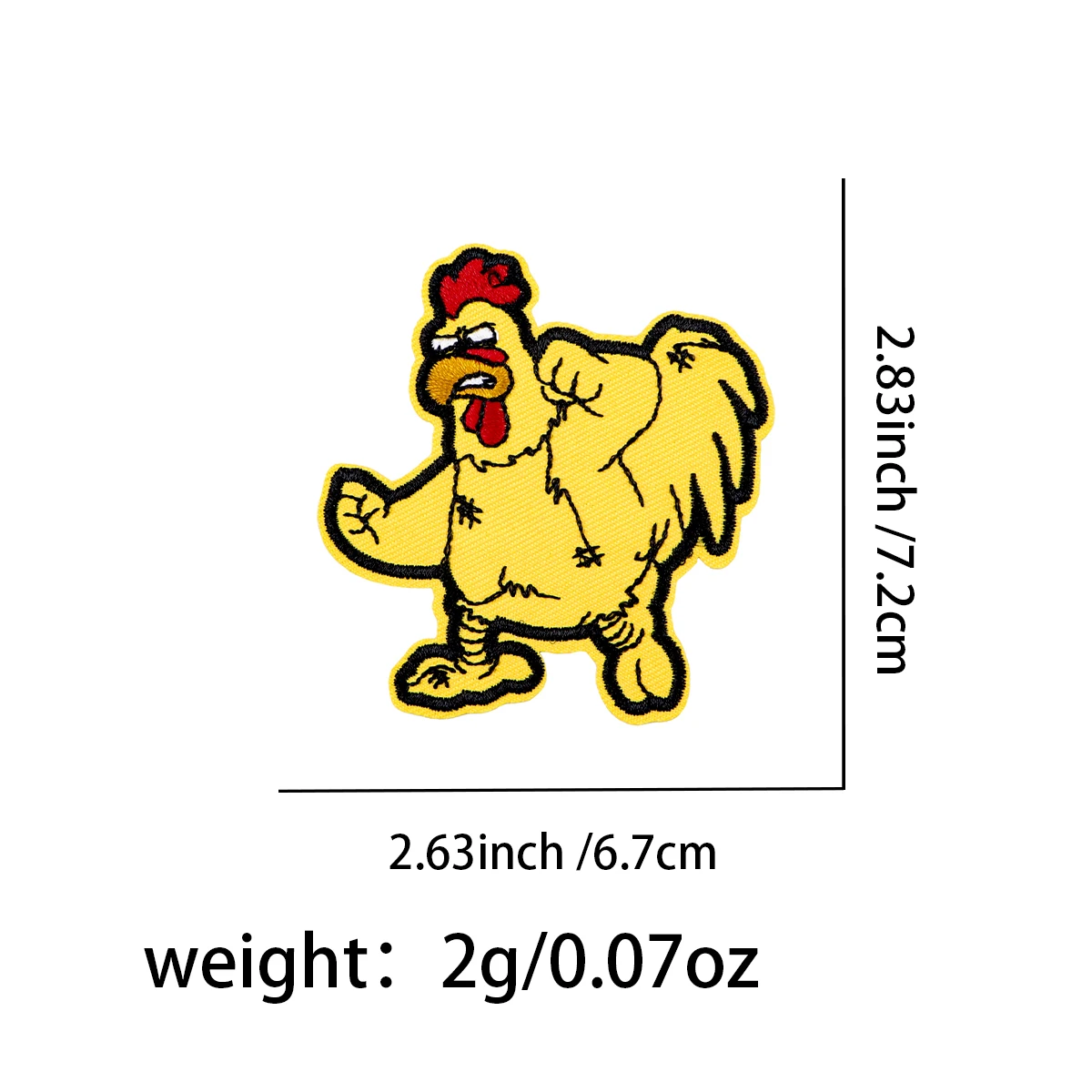Parche bordado termoadhesivo pollo enfadado para ropa - imagen 2