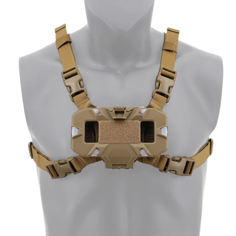 Funda táctica plegable para teléfono móvil, bolsa de pecho ajustable, Correa fija para caza, equipo de chaleco Airsoft - imagen 2