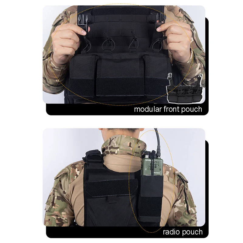 YAKEDA chaleco táctico camuflaje portador de placa para caza poliéster - imagen 4