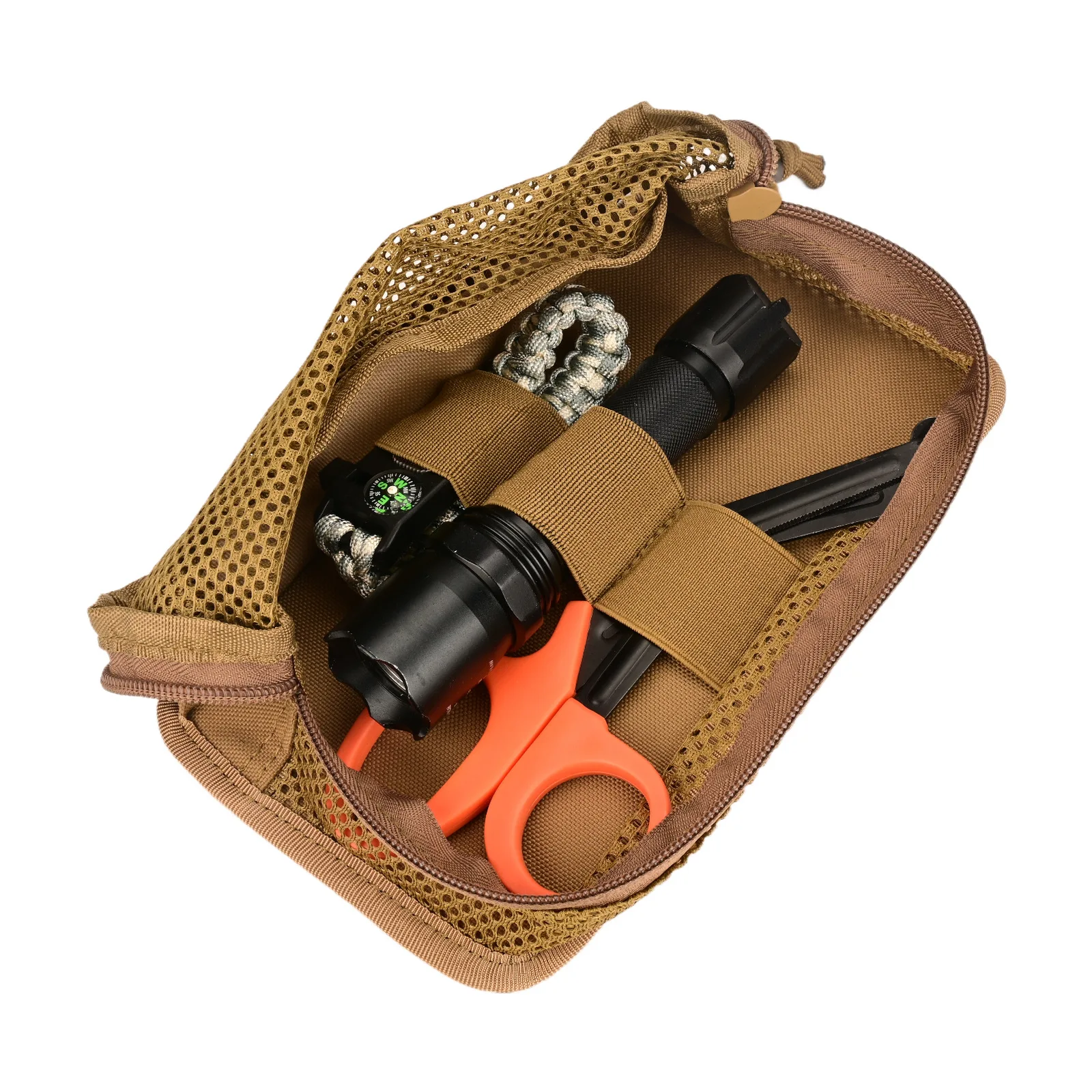 Bolsa de inserción Modular de bolsillo de malla interna con cierre de gancho táctico, chaleco de caza, organizador de mochila, herramienta EDC, bolsa de administrador - imagen 3