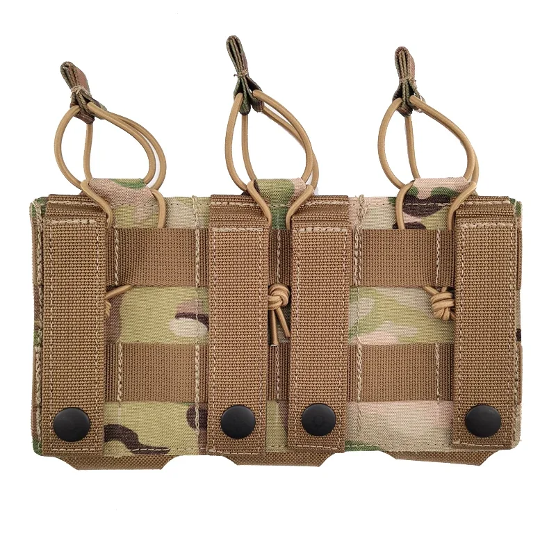 Bolsa táctica para revistas 5,56/7,62, Modular Airsoft, Triple bolsa abierta superior Mag, portador de corte láser, bolsas para revistas Molle - imagen 2