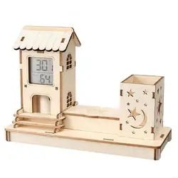 Sensor de temperatura y humedad educativo en sacapuntas de madera