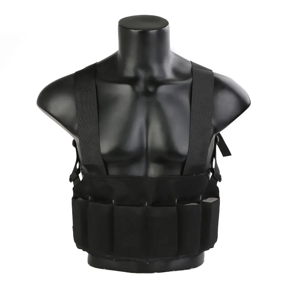 Emersongear-plataforma de pecho de SCAR-H de velocidad táctica con 6 cartuchos para Rifle, bolsa Mag, Panel para chaleco de caza, portador de placa, nailon Airsoft - imagen 4