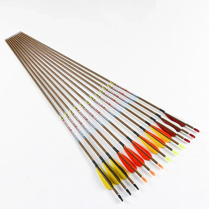 12 Uds Linkboy flechas de carbono puro columna vertebral 600 ID4.2mm 3 pulgadas pluma de pavo compuesto arco recurvo arco largo caza tiro - imagen 3