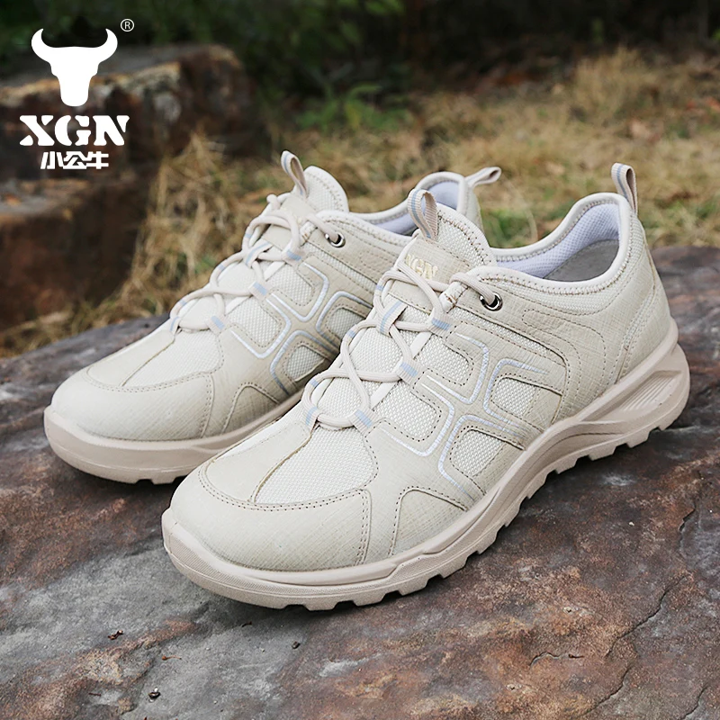 XGN-zapatos de senderismo de malla para hombre, botas de caza transpirables, botas tácticas de combate para el desierto, zapatos de trekking para mujer, zapatillas tobilleras de viaje - imagen 5