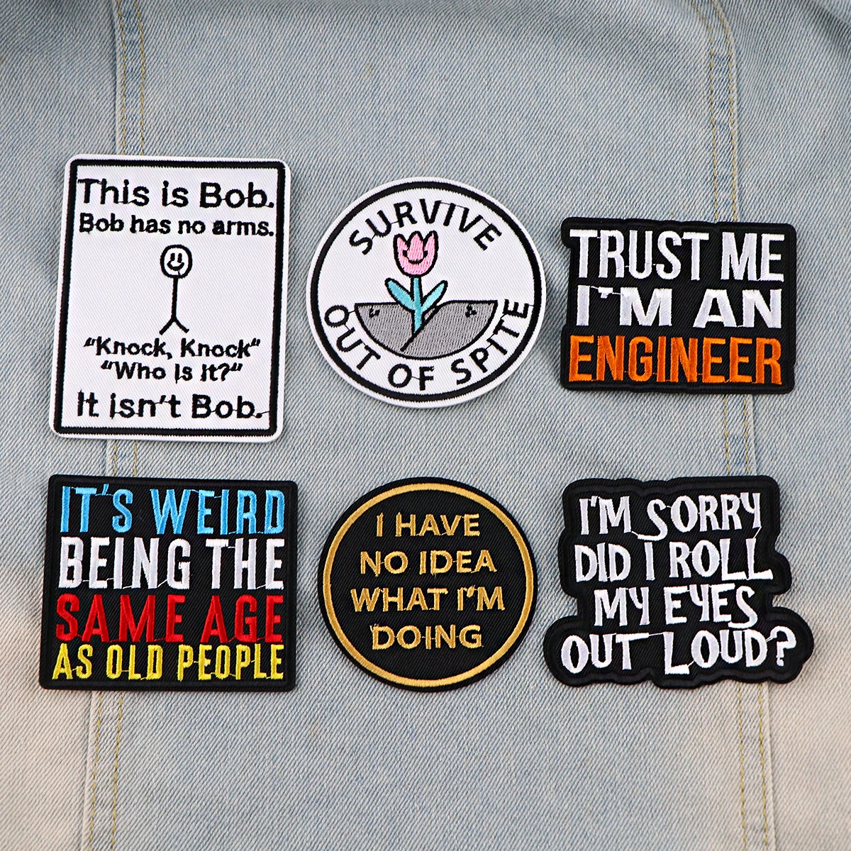 Parche de esta es la manera, frases motivacionales, parches para planchar en ropa, apliques, chaquetas de costura, parche de insignia bordado a rayas - imagen 4