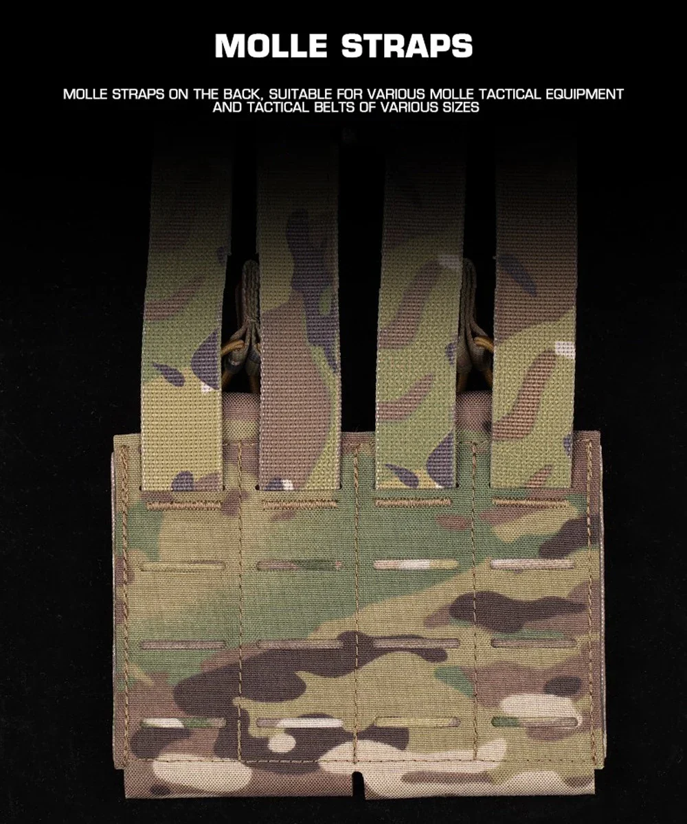 Bolsa táctica Molle para revistas doble 5,56 AR15 M4 Camo caza Rifle pistola Mag bolsa Assaulter equipo de tiro Airsoft - imagen 5