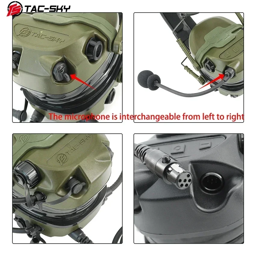 Nuevo T700-AMP comunicación táctica auriculares con cancelación de ruido almohadillas de silicona para los oídos, soporte de disparo de riel de arco + PTT V2 de 2 pines - imagen 3