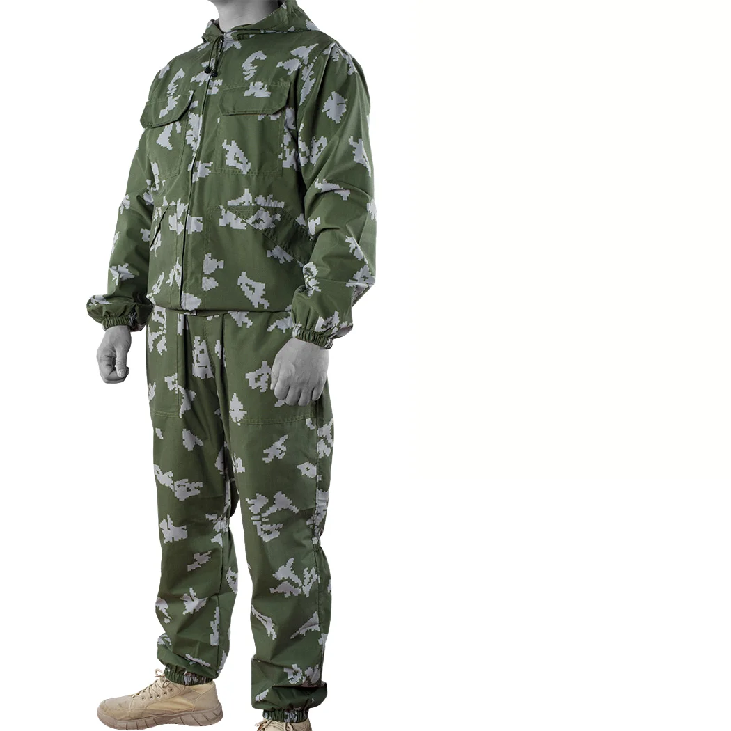 Conjunto de traje de entrenamiento integrado ruso de camuflaje, abrigo suelto transpirable de verano, abrigo en miniatura, Verde - imagen 5