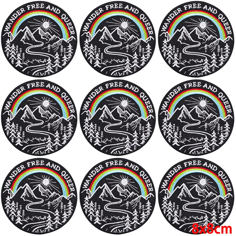 10 unids/lote parche para exteriores en el desierto parches para planchar para ropa aventura Camping parches bordados en ropa parche Fusible - imagen 4