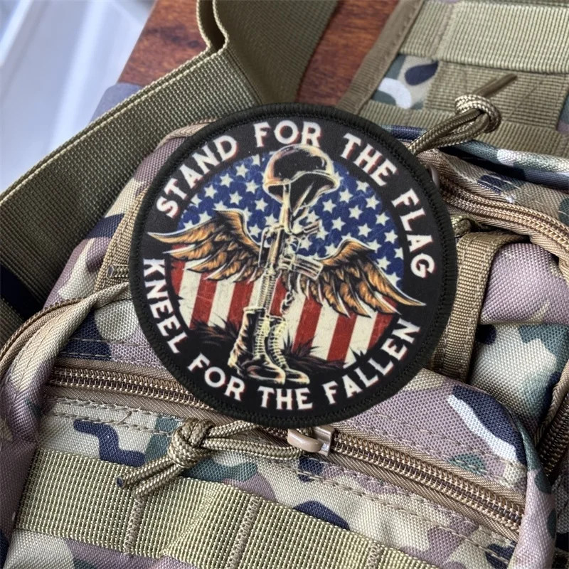 Parche de bandera táctica, brazalete impreso, insignia de moral, parches de bucle de gancho, pegatinas para mochila de ropa