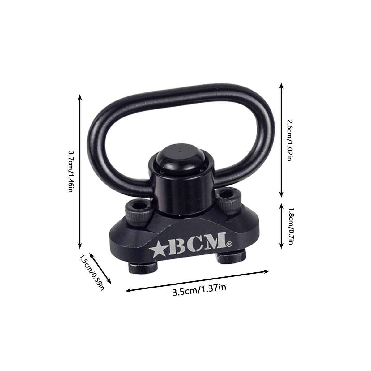 Adaptador de montaje táctico de Metal BCM QD Sling Stud, Base de montaje M-LOK Keymod, hebilla de correa giratoria, botón de liberación rápida, accesorios - imagen 4