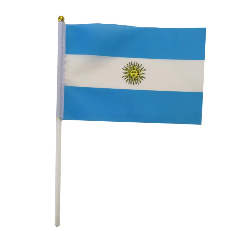 Banderas de Argentina para agitar a mano, 14x21cm, venta al por mayor, 10 unidades por lote - imagen 2
