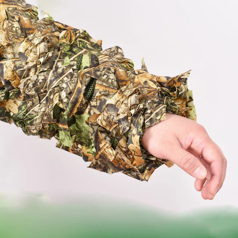 Ropa de caza de francotirador, camuflaje 3D, trajes Ghillie Airsoft, tiro táctico militar, juego de guerra, chaqueta de observación de aves, pantalones - imagen 3