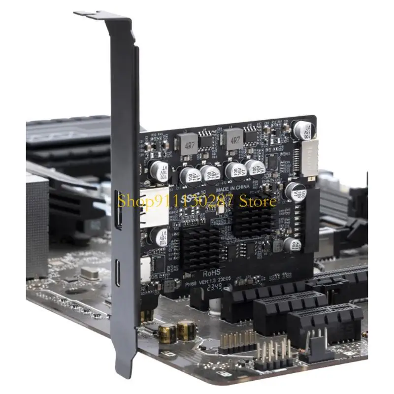 J1HC USB CARD PCIe Tipo C Tarjeta adaptador PCIe 4x a USB 3.2 Transferencia datos 10GBPS - imagen 5