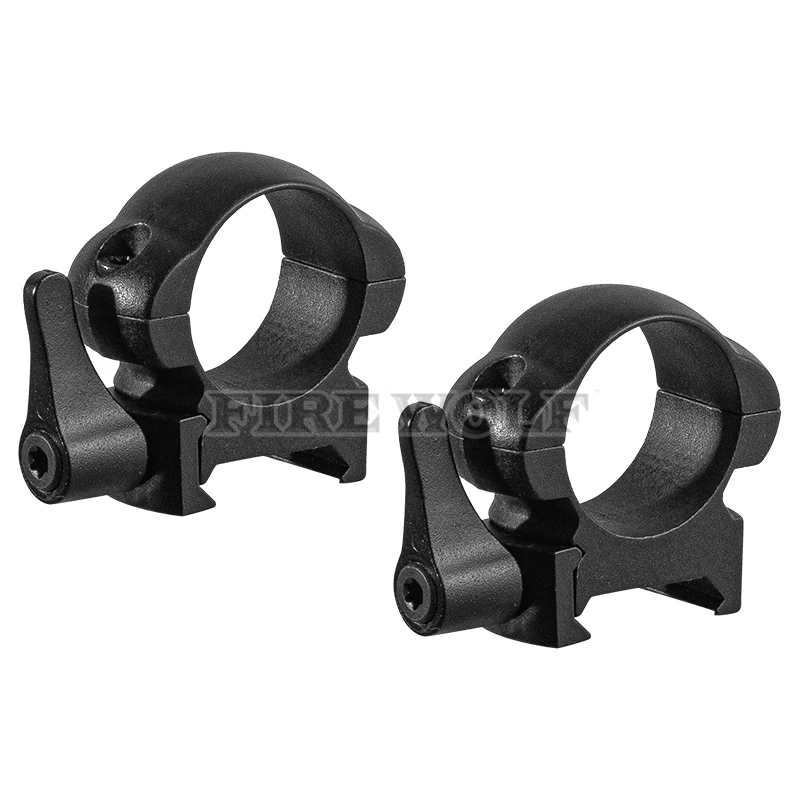 FIRE WOLF 2 unids/set alcance de acero anillos de 25,4mm liberación rápida perfil bajo medio alto para riel de 20mm montaje de anillo de escopios de caza - imagen 2