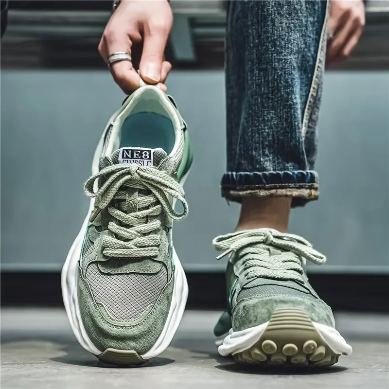 Zapatillas hombre con plataforma, moda casual de diseñador y tendencia - imagen 5