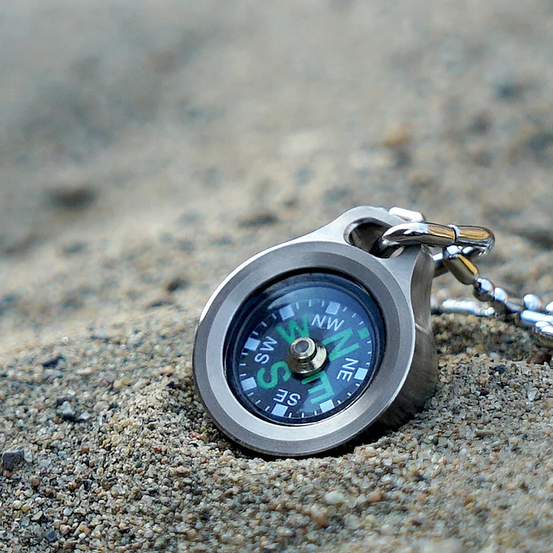 CooYoo-Mini brújula CPS1 de aleación de titanio/Cobre, aguja de señalización para exteriores, portátil, luminoso, impermeable - imagen 4