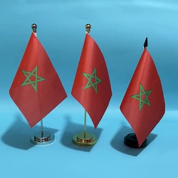 BANDERA DE SKY, bandera de escritorio de oficina, bandera de Marruecos, 14x21cm, poliéster, bandera nacional marroquí, adornos de escritorio, banderas