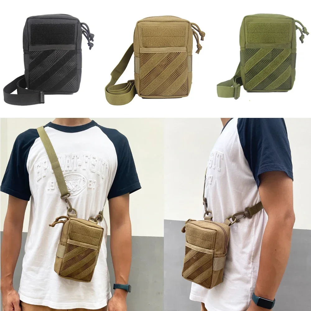Bolsa de hombro táctica Molle EDC, funda de teléfono, soporte de utilidad para deportes al aire libre, caza, Camping, senderismo, paquete de cintura