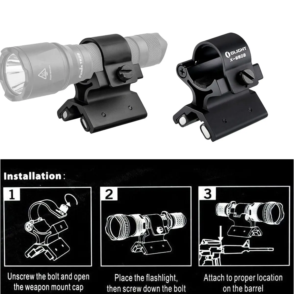 Soporte magnético táctico para linterna Olight X-WM02, soporte magnético fuerte X, luz Led de explorador, mira telescópica, soporte para caza - imagen 2