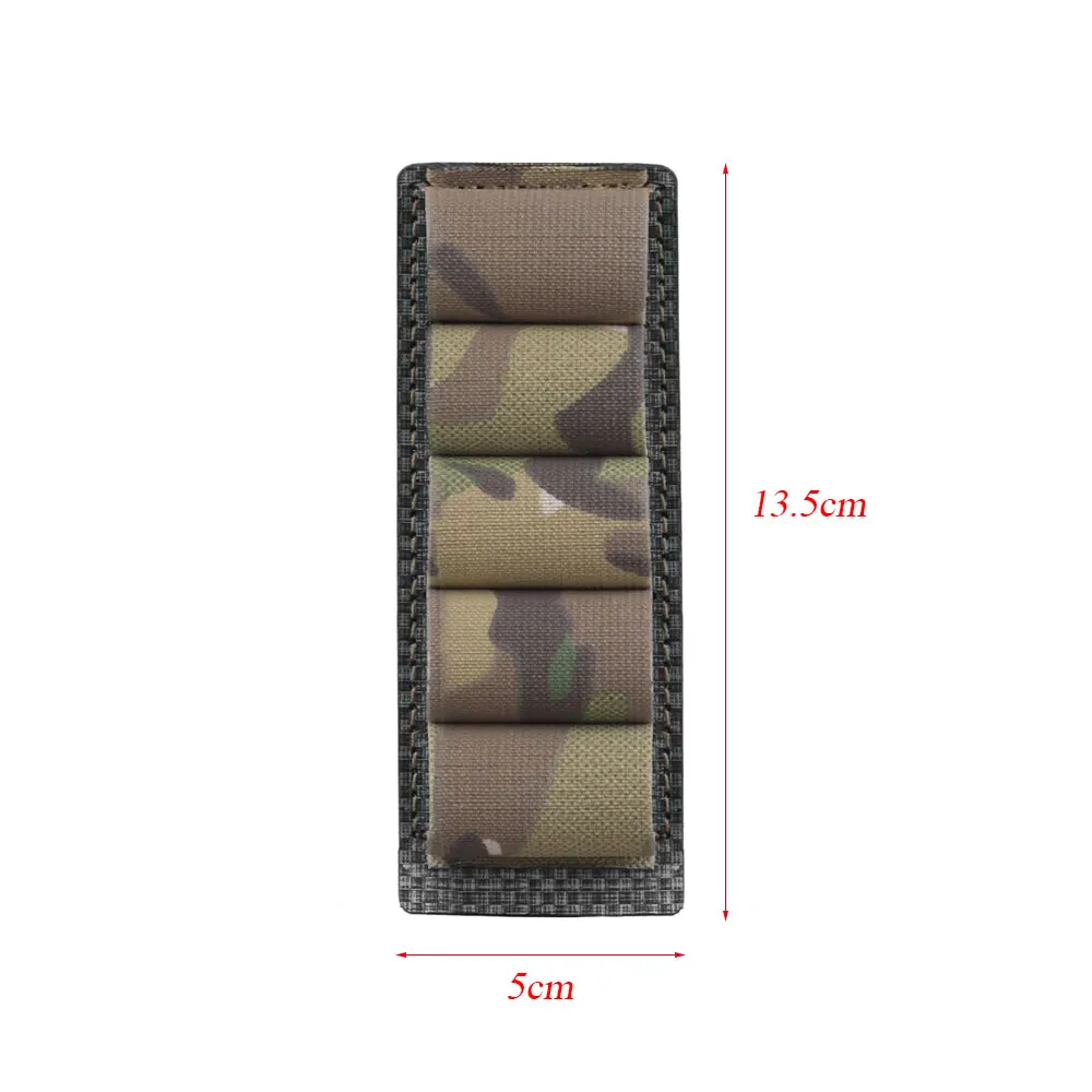 Bolsa táctica para munición de escopeta, 5 rondas, calibre 12, colgante, Molle, soporte para pistola de caza, accesorios para cartuchos de balas - imagen 3