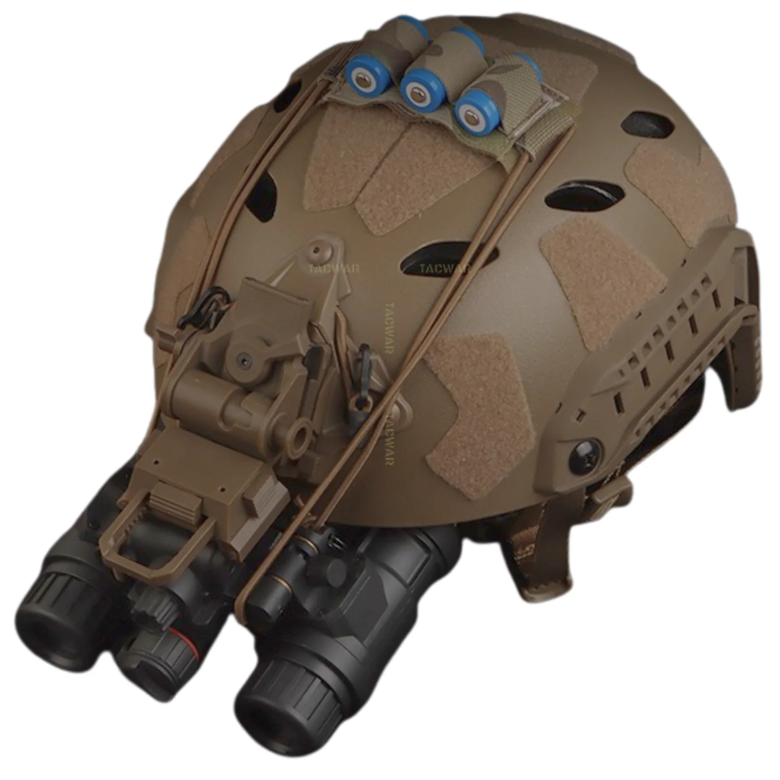 Soporte de almacenamiento de batería, organizador de cables con cuerda lateral, 3 bucles elásticos, sujetador con respaldo de gancho para equipo de casco táctico - imagen 4