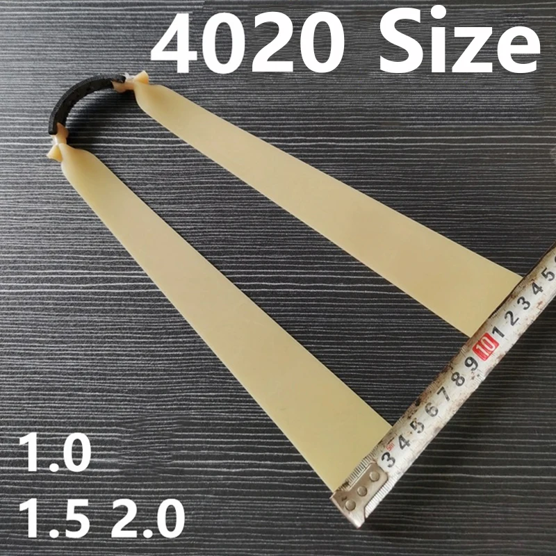 Banda de goma plana gruesa 2,0 de 40mm de ancho con varilla larga de alta elasticidad Slingsshot banda de goma para tiro accesorios de caza - imagen 4